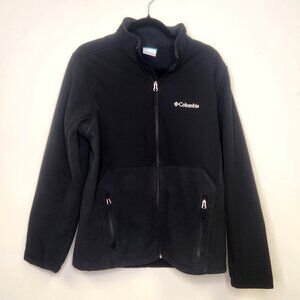 Columbia Black Full-Zip Fleece Jacket With Pockets Medium Size